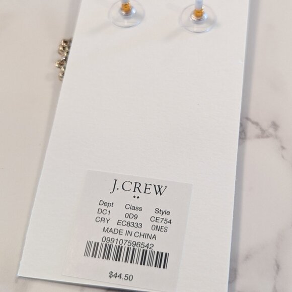 J.Crew Factory Linear Crystal Flower Statement Earrings - Picture 3 of 6